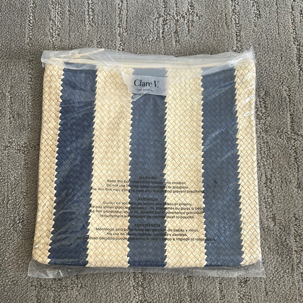 Clare V. Fold over clutch with tabs NWT